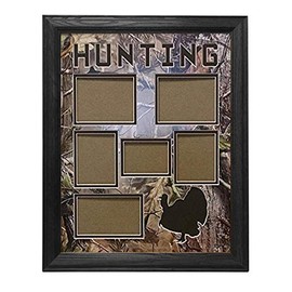 Northern Promotions LLC Real Tree APG Camouflage - Turkey Collage - Wall Art Wildlife Camo Hunting Décor, Hardwood Picture Frame - 6 Photo Openings - 14x18 Black Frame