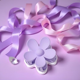 1Pc Purple Hair Claw Clips Flower Shaped Plastic Jaw Anti-scratch Smell-less Useful Hold Tightly Purple Clips and Barrettes Hair