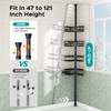 HAMITOR Corner Shower Caddy Tension Pole: Rustproof Stable 4-Tier Bathroom