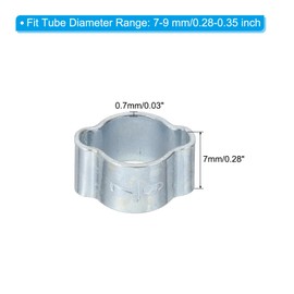PATIKIL 100 Pack 11-13mm Double Ear Hose Clamp, Galvanized Steel O Clip Crimp Rings for Fuel Petrol Pipe Tube Fitting Connections, Silver Tone