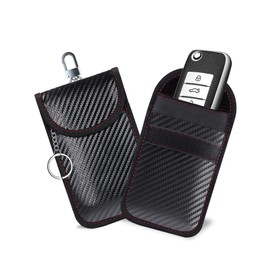 Zufoty Faraday Bag for Key Fob, Car RFID Key Fob Holder, Car RFID Signal Blocking Key Fob Protector, Carbon Fiber Faraday Pouch Key Fob Protector Car Accessories Faraday Bags, Pack of 2