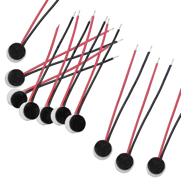 Fteysak 10Pcs 6.0x2.7mm 30-45dB Electret Condenser Microphone High Sensitivity Pickup