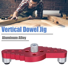 Mesee Vertical Pocket Hole Drilling Jig, 2-in-1 Woodworking Dowelling Jig Locator with Scriber Wood Dowel Drill Guide Puncher Positioner Tools for Self Centering Straight Punching Hole