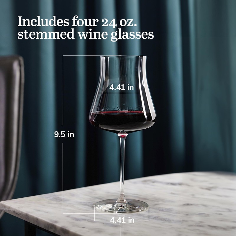 Libbey Signature Stratford Wine Glasses Set of 4, 24 oz