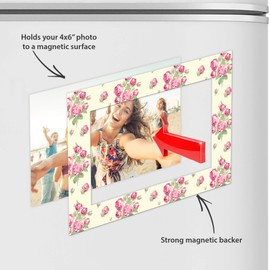 Shot2go Pack of 12 Magnetic Photo Fridge Frames 4x6 Vintage Floral