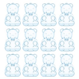 12PCS Cute Bear Shaped Candy Boxes Clear Fillable Ornaments Candy Containers Treat Boxes Wedding Favor Boxes Storage Container Candy Jars Decorations for Bridal Shower Wedding Christmas Party
