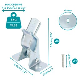 BELLE VOUS Wall Mounted Garden Tool Holder Clips (10 Pack) - Heavy Duty Organiser Hooks for Mops, Brooms, Shovels & Rakes - Hangers for Garage & Shed