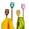 Toeloioh 4PCS Knitting Needle Stoppers,Monkey Penguin Fish Owl Needle Point