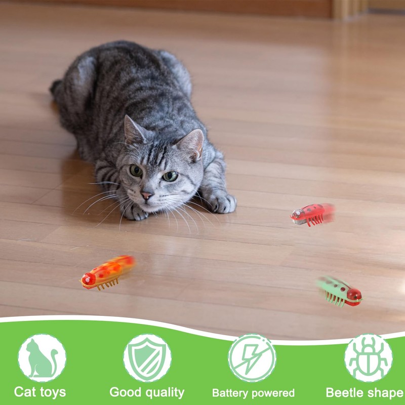 WELLXUNK Mini Beetle, Pack of 4 Pet Mini Ladybug, Mini