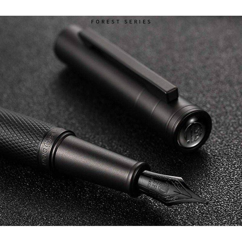 Matte Black Forest Fountain Pen Extra Fine Nib Classic Design