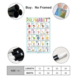 Alphabet Poster Learning Posters for Toddlers 1-3 Special Education Classroom Decorations Preschool Classroom Supplies Unframe-style08x12inch(20x30cm)