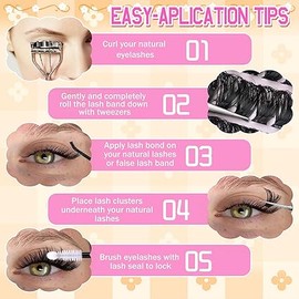 calphdiar Lash Clusters 60D+80D Thick Individual Eyelashes 480PCS Wispy Cluster Lashes Russian Lashes Individual Cluster Fluffy D Curl Eyelash Clusters 10-18mm for DIY Volume Lash Extensions