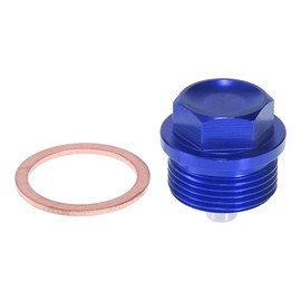 MACHSWON Universal 1 Set Magnetic Oil Drain Plug Sump Drain Nut Oil Drain Bolt Screw M24 x 1.5 with Gasket Blue