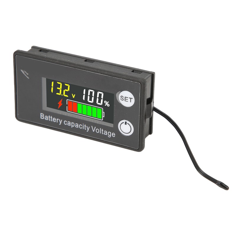 Battery Capacity Tester LCD Color Screen DC Voltmeter with Alarm