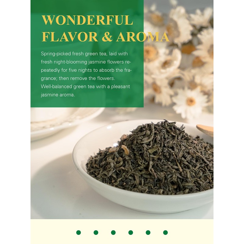 GLDNT Organic Jasmine Green Tea, Organic Jasmine Green Tea Loose