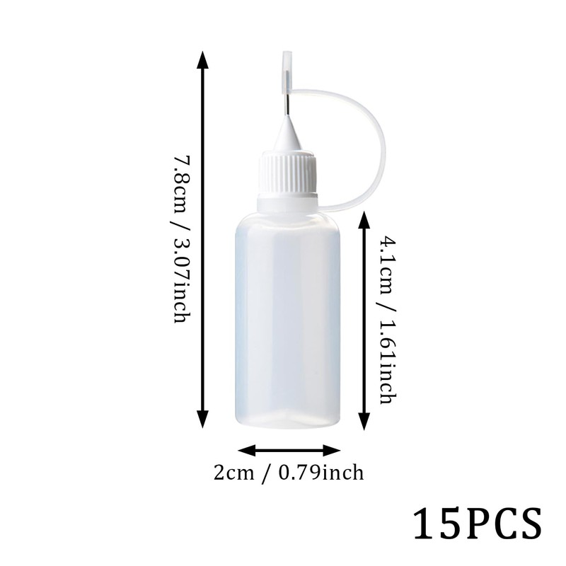 SYEYCW 15 Pcs Precision Tip Applicator Bottles, 10ml Quilling Needle