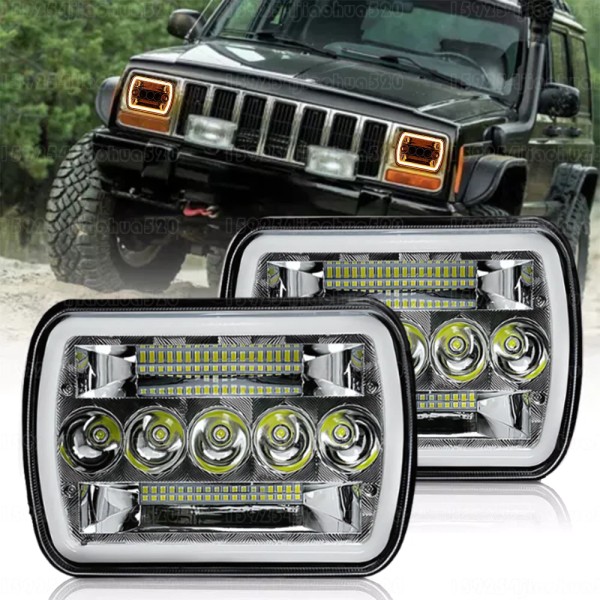 Unbranded Pair 7x6" LED Headlight For 1986-1995 Jeep Wrangler YJ