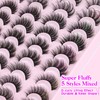 JIMIRE Eyelashes Fluffy 5D Natural False Eyelashes 5 Styles Mixed