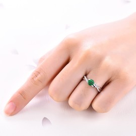 YL Engagement Ring Wedding Ring 925 Sterling Silver with 5 mm 5A Cubic Zirconia Infinity Ring for Women, Sterling Silver, Cubic Zirconia