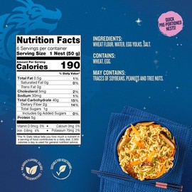 Blue Dragon Medium Cantonese Egg Noodles - 10.5oz (Pack of 4) - Traditional Cantonese-Style Noodle Nests Made with Wheat Flour & Egg - Quick & Versatile Base for Stir-Fries, Chow Mein, Soups & Noodle Bowls