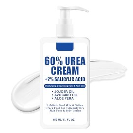 Crema de urea 60% para pies, crema de manos para pies de urea, rodillas y talón para seco agrietado con 2% ácido salicílico hidrata y nutre el cuidado