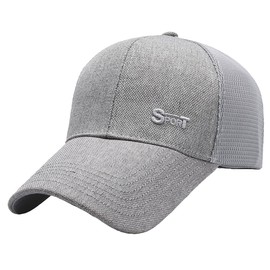 White Fang CZA485 Men's Cap, Mesh, Sun Hat, UV Protection, Outdoor, Summer, Sports, Stylish, gray (light gray), Free size
