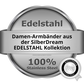 SilberDream SDA050P9 Fuchsia Bracelet for Women Mini Crystals 18 cm Stainless Steel Bracelet, Plastic Stainless Steel