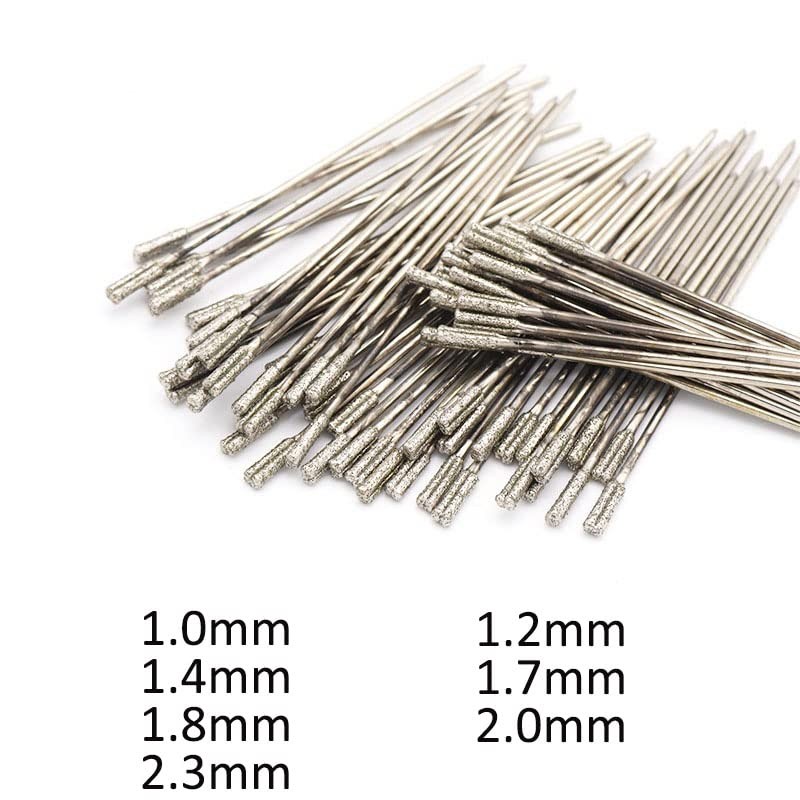 2mm Diamond Coated Lapidary Drill Bits, Diamond Glass Jewelery Drill