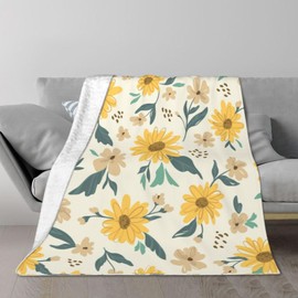 Jumsky Sunflower Throw Blankets for Boys Kids Warm Flannel Couch Sofa Bed Blanket 50"x60"