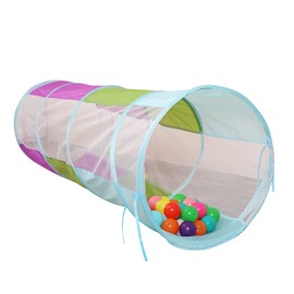 LimitlessFunN Crawling Kids Play Tunnel [ Pop Up Portable Rainbow Tunnel ] for Children, Toddlers, Boys & Girls, Pet, Dogs & Cats, Indoor & Outdoor Toys (Purple, blue, green with mesh)