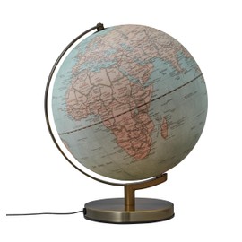 Globe with 30 cm Diameter - STELLAR LIGHT - Integrated Lighting - Chrome Metal Base Antique Design - Movable Axis - Beige, Light Blue - TROIKA Original