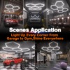 Litezone Hexagon Garage Lights : 3 Level Dimmable 168W Tube