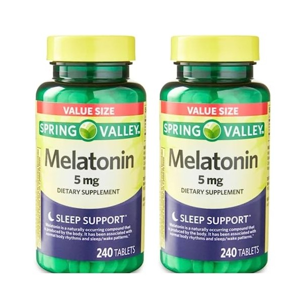 Spring Valley Melatonin Tablets Dietary Supplement Value Size, 5 mg,