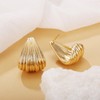 Chunky Gold Textured Earrings for Women Seashell Stud Earrings Ocean