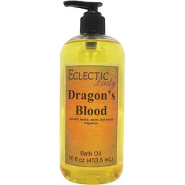 Dragon's Blood Bath Oil by Eclectic Lady - Scented Bath Oil - Relaxing & Moisturizing Bathing Oil - Fragrance Body Oil For Dry & Rough Sensitive Skin - Body Daily Nourishing Shower Oil (16 oz)