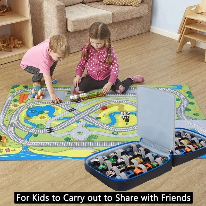 KISLANE Carrying Case for 24 Monster Jam Trucks, Kids Toy