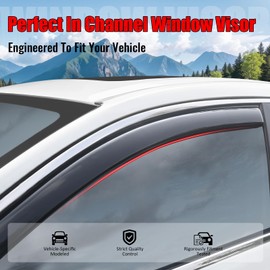 IKON MOTORSPORTS in Channel Window Visors Compatible with 1999-2004 Jeep Grand Cherokee, Slim Style Acrylic Smoke Rain Guards, Side Window Wind Deflectors 4PCS