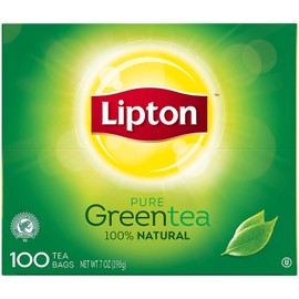 Lipton Green Tea, 100 Percent Natural Signature Blend with hint of Jasmine, 100 Count (Pack of 5)