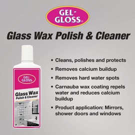 Gel-Gloss No Streek Glass Wax Polish, 8 Fluid Ounces