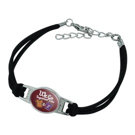 GRAPHICS & MORE Peanut Butter and Jelly Together PB&J Best Friends Novelty Suede Leather Metal Bracelet - Black