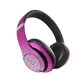 MightySkins Carbon Fiber Skin Compatible with Beats Studio Pro - Pink Diamond Plate | Protective, Durable Textured Carbon Fiber Finish | Easy to Apply