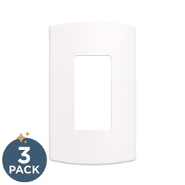 Franklin Brass W42467K-PW-CP Soft Modern 1-Gang Concealed Mount Decorator/Rocker Wall Plate, Pure White (3-Pack)