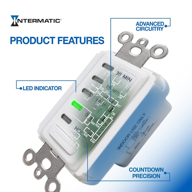 Intermatic EC200WK Electronic Countdown Timer - Efficient Control, Silent Operation,