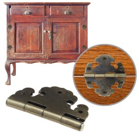 SG Store 10PCS Antique Bronze Hinge Folding Butt Hinges Wooden Box Decorative Hinge for Drawer Cabinet Door Jewelry Box Furniture Hardware Includes Screws 66x66mm