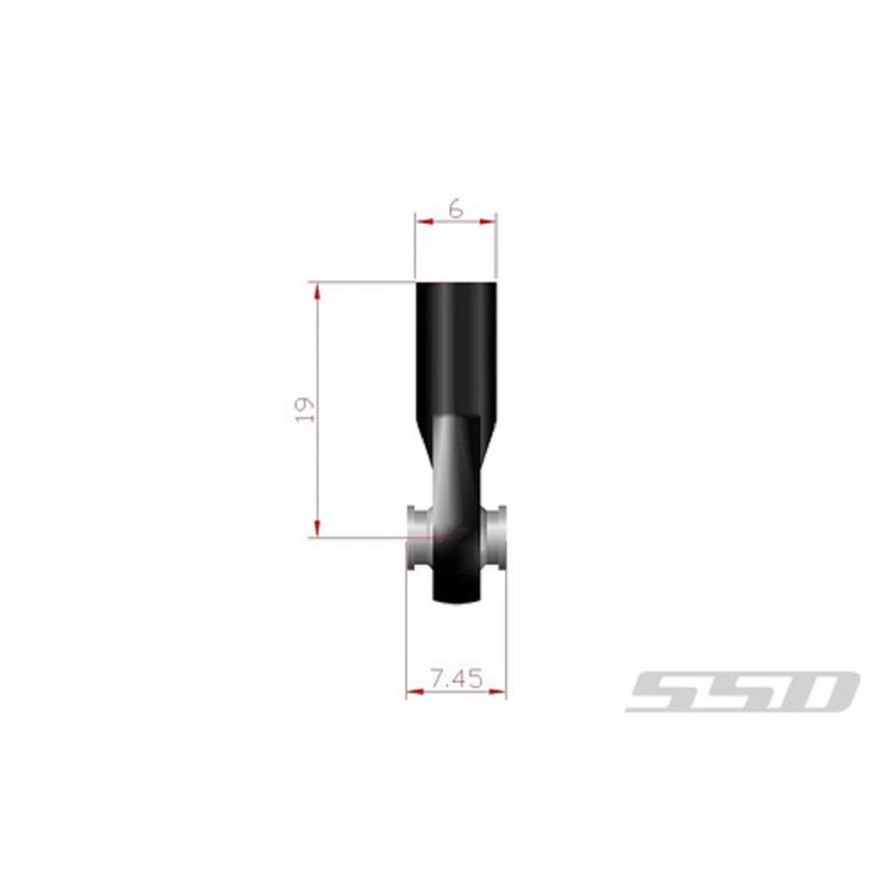 SSD M3 Long Plastic Rod Ends 10 Axial Width Steel