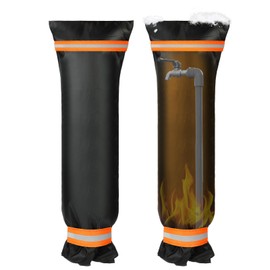 Vicloon Outside Tap Covers for Winter, 1pcs 26 * 64cm Large Outdoor Tap Cover Insulated Protector, Waterproof & Thickened Thermal Tap Jacket Protects Your Tap from Freezing Bursting (Orange)