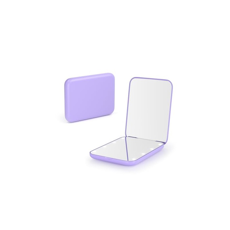Kintion Pocket Mirror, 1X/3X Magnification LED Compact Travel Makeup Mirror