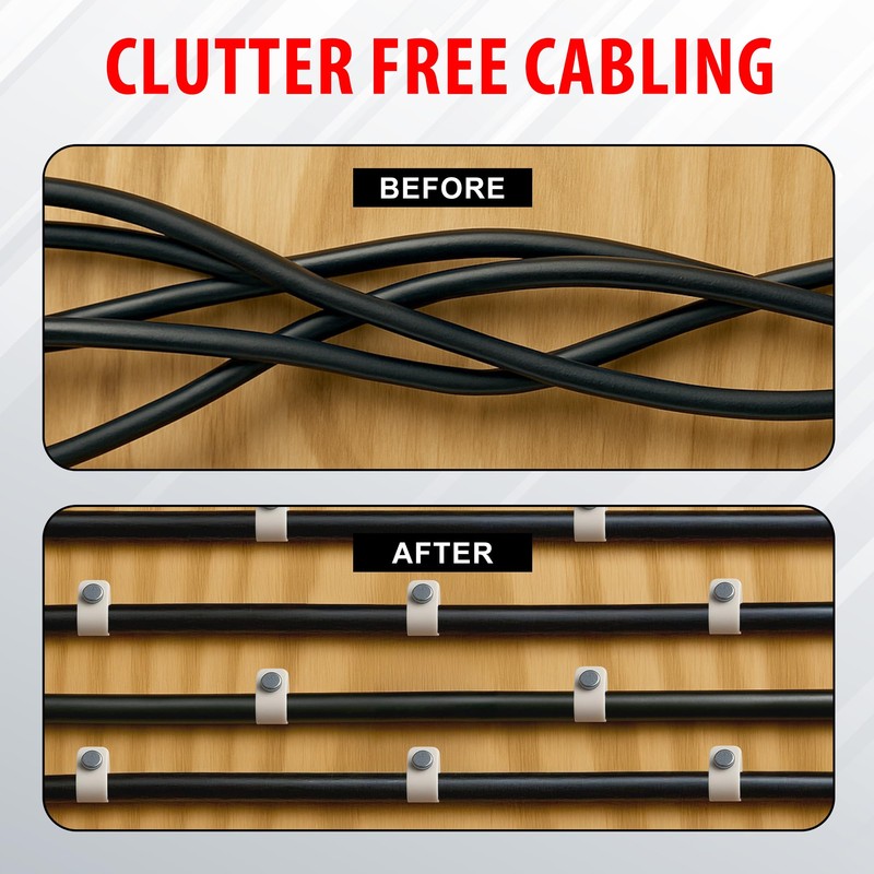 SCREWBOX® Cable Clips, 400 Pcs Durable White Wire Clips -4/6/8/10mm,
