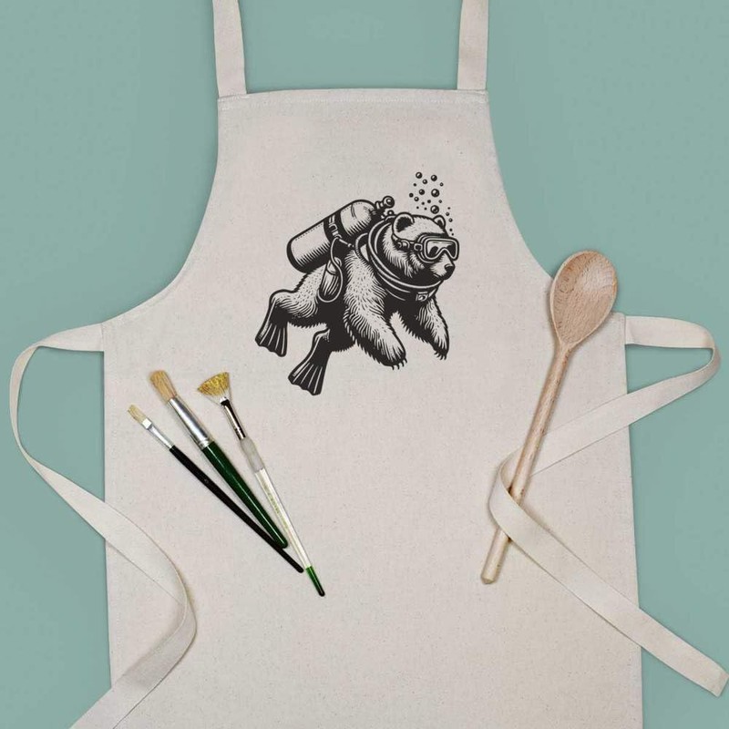 Azeeda 'Scuba Diving Bear' Kid’s Cooking Apron (AP00070867)