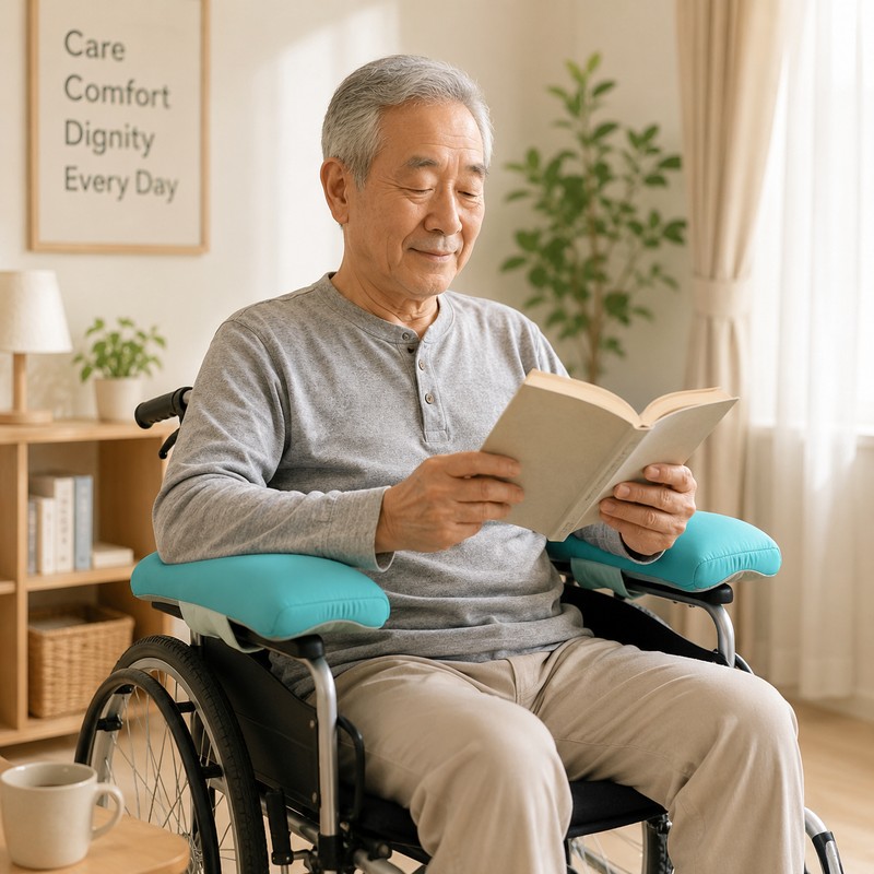 Padded Wheelchair Armrest Covers for Comfort – Breathable Adjustable Cushions